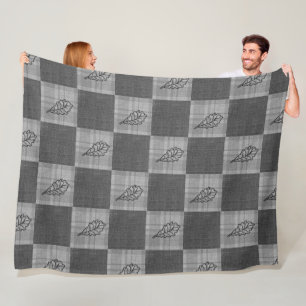 Herbst 4 Ecken Designs Gray Tones Fleecedecke