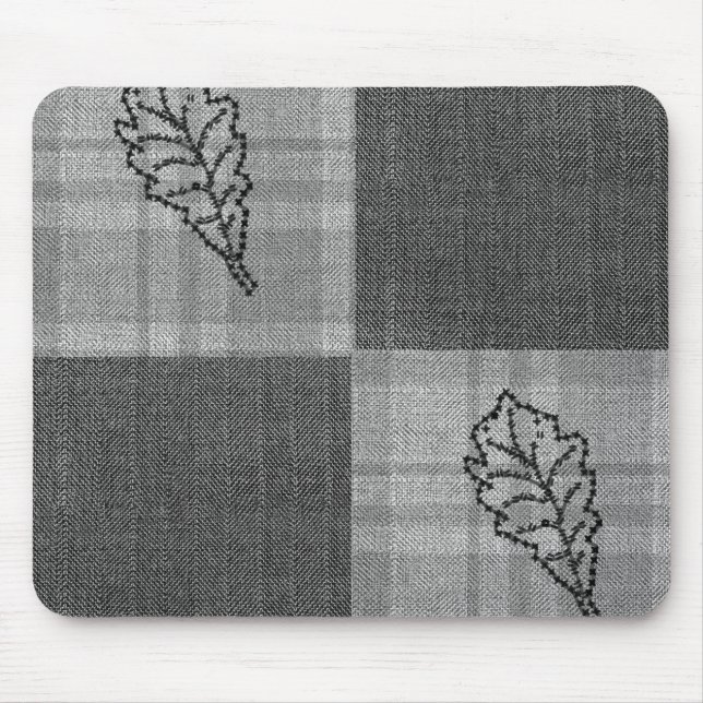 Herbst 4 Ecken Grau Tones Mousepad (Vorne)