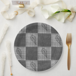 Herbst 4 Ecken Gray Tones Abendessen Plate Pappteller