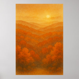 Herbst 6, Amber Horizon, saisonale Print Poster