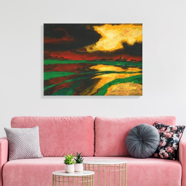 Herbst-Abend | Emil Nolde | Leinwanddruck (Insitu (Wohnzimmer))
