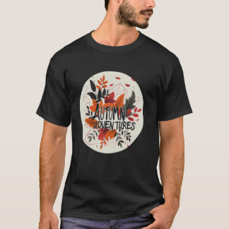 Herbst Abenteuer Kostüm mit fallender bunter Le T-Shirt