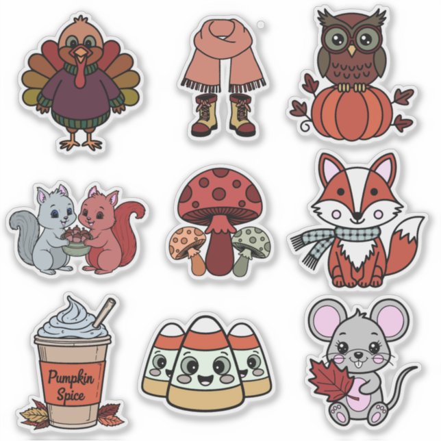 🍂 Herbst-Abenteuer-Sticker-Pack Aufkleber (Vorderseite)