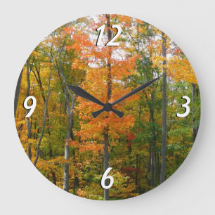 Herbst-Ahornbäume Herbstfotografie Große Wanduhr