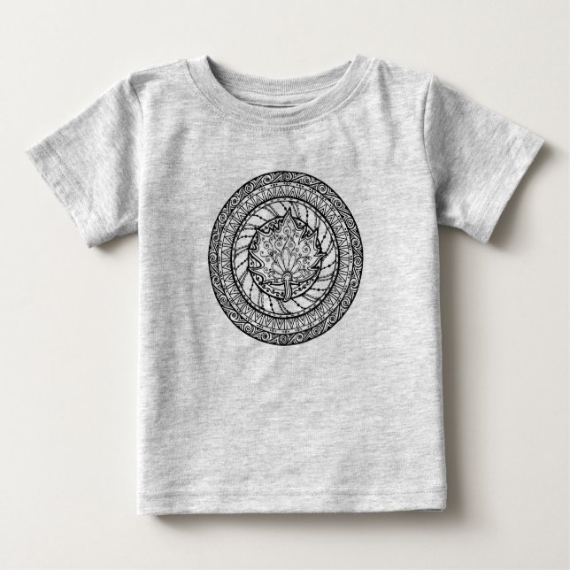 Herbst-Ahornblatt-Gekritzel Baby T-shirt (Vorderseite)