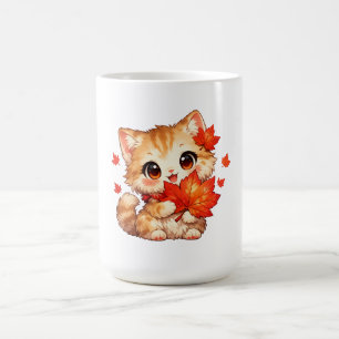 Herbst-Ahornblatt-Kitty – Süßer Herbst Kaffeetasse