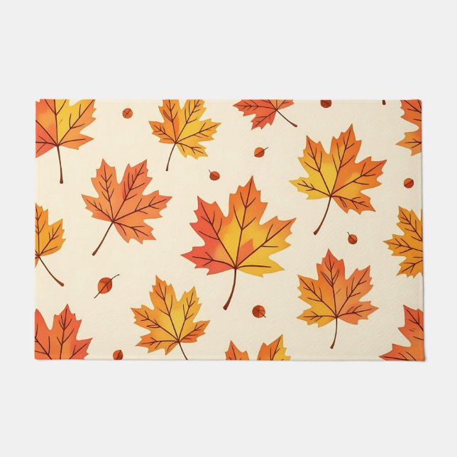 Herbst-Ahornblätter-Fallmuster Fußmatte (Vorderseite)