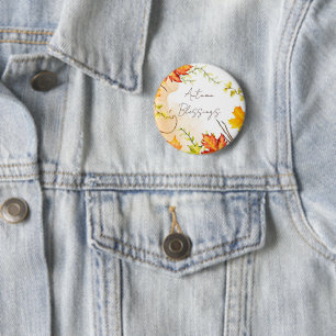 Herbst-Ahornblätter mit individuellem Text  Button