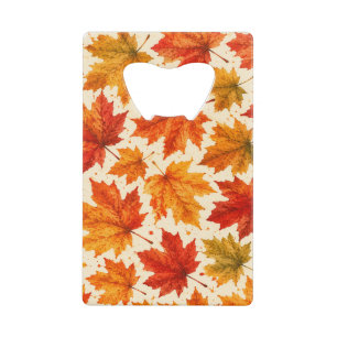 Herbst-Ahornblätter-Muster Herbst Orange-Rotes B Geldbeutel Flaschenöffner