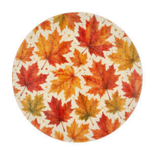 Herbst-Ahornblätter-Muster   Herbst Orange-Rotes B Schneidebrett