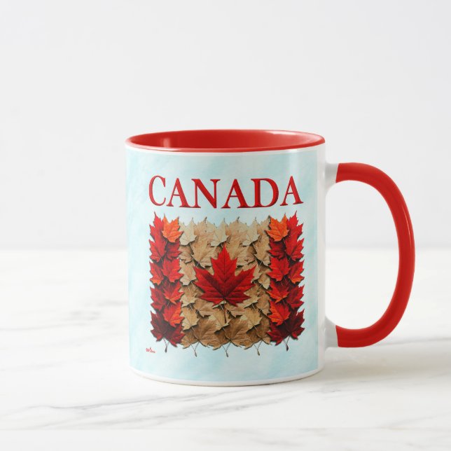 Herbst-Ahornleaf-kanadische Flagge Tasse (Rechts)