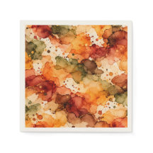 Herbst-Alkohol-Tinten-Abstraktes Muster in Orange,