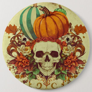 Herbst/Alloween/Kürbis/Skelett Button