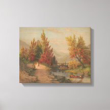 Herbst am Lehigh Chromolithographie 1882