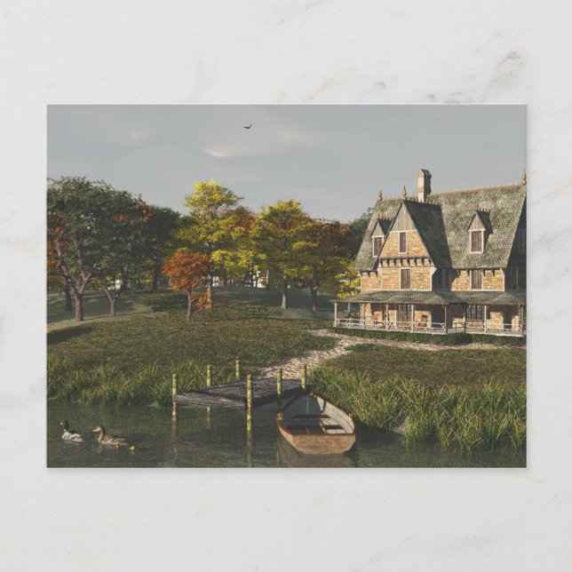 Herbst am Postkartensee Postkarte (Vorderseite)