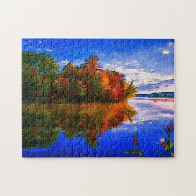 Herbst am See | Benutzerdefiniert Puzzle (Horizontal)