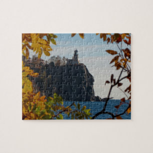 Herbst am Spalte-Felsen-Leuchtturm Puzzle