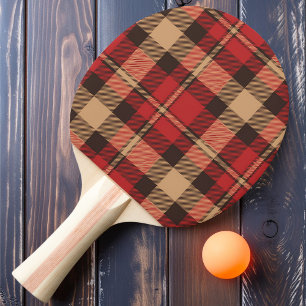 Herbst Amber Karo Tischtennis Schläger