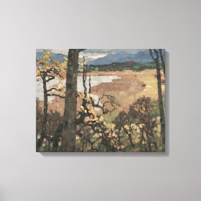 Herbst an Chiemsee | Leo Putz Landscape Art Leinwanddruck (Vorderseite)