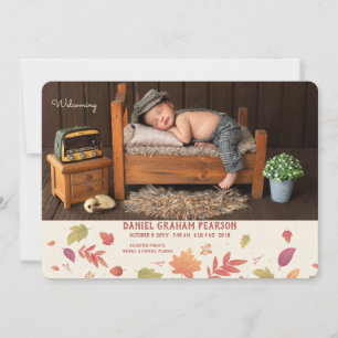 Herbst Ankunft Foto Geburt Ankündigung