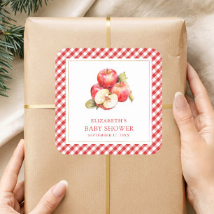 Herbst Apfel Aller Augen Baby Shower Quadratischer Aufkleber