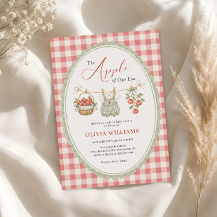 Herbst-Apfel-Baby-Wäscheleine-Baby-Shower Einladung
