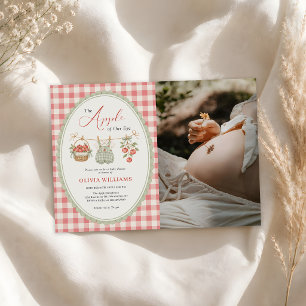 Herbst-Apfel-Baby-Wäscheleine-Baby-Shower-Foto Einladung
