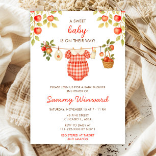 Herbst-Apfel-Kinderbekleidungswäscheleine-Baby-Par Einladung