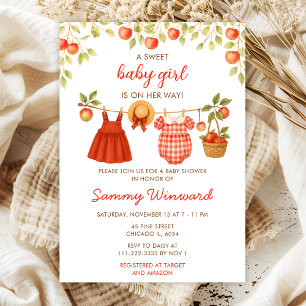 Herbst-Apfel-Kleider-Linie Mädchen-Baby-Party Einladung