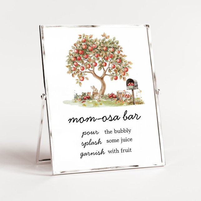 Herbst-Apfel unserer Augen Mom Osa Bar Schild (Fall Apple Tree Baby Shower Mom Osa Bar Sign)