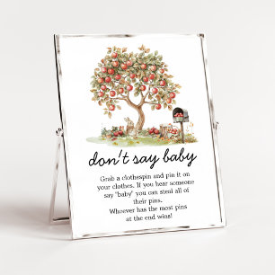 Herbst-Apfel unserer Augen Sag nicht Baby-Schild Poster