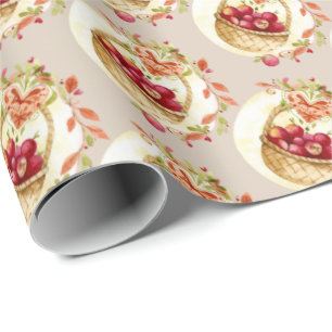 Herbst-Apfelkorb-Geschenkverpackungspapier Geschenkpapier