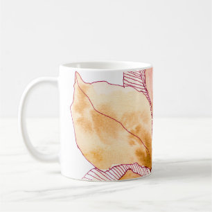 Herbst-Aquarell-Blätter Botanische Illustration Kaffeetasse