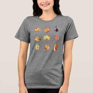 Herbst-Aquarell-Blätter Grafik Tri-Blend Shirt