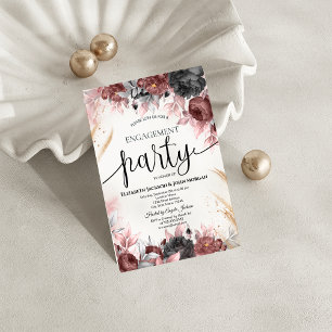 Herbst-Aquarell-Blumen-Hochzeit Einladung