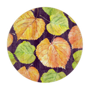 Herbst-Aquarell-Blumen, nahtloses Muster. Schneidebrett