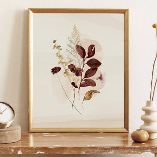 Herbst-Aquarell-Blumen Poster