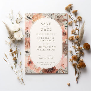 Herbst-Aquarell-Boho-Hochzeit - Save the Date