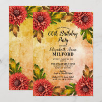 Herbst-Aquarell-Chrysanthemen-Blumen 60. Geburtsta