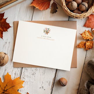 Herbst-Aquarell-Eicheln personalisierte Schreibwar Mitteilungskarte