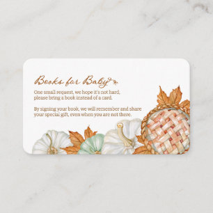 Herbst-Aquarell-Kürbiskuchen-Bücher für Baby Begleitkarte