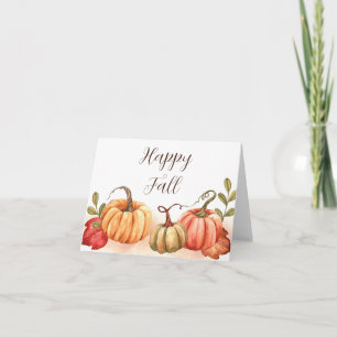 Herbst-Aquarell-Kürbisse mit anpassbarem Text Karte