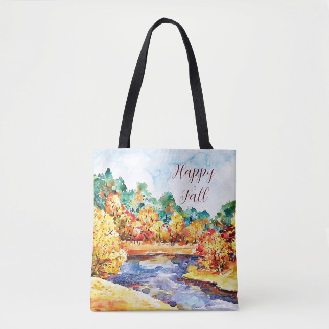 Herbst-Aquarell-Landschaft mit anpassbarem Text  (Vorderseite)
