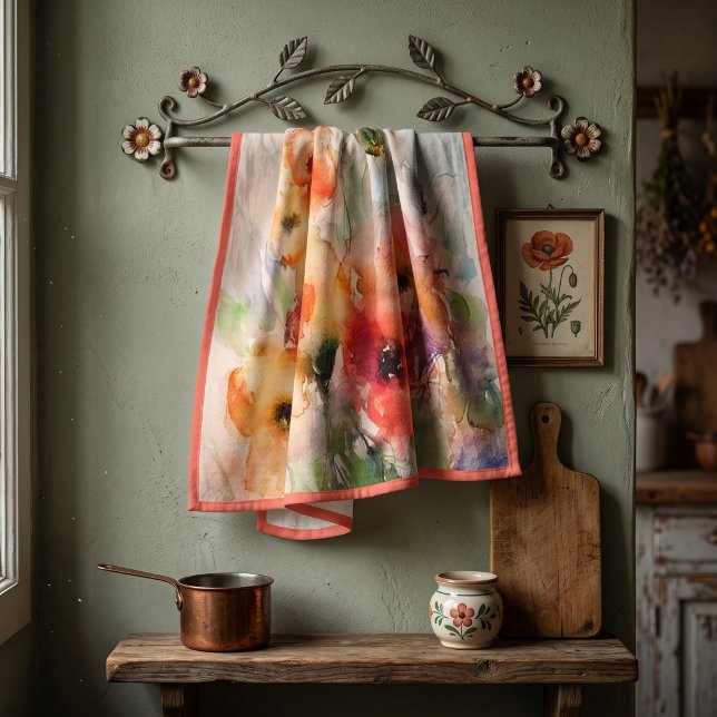Herbst-Aquarell-Mohn  Geschirrtuch (Von Creator hochgeladen)