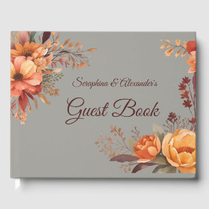 Herbst-Aquarell-Rustikale-Floral-Hochzeit  Gästebuch
