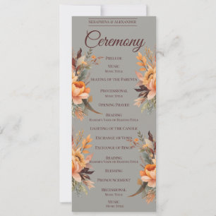 Herbst-Aquarell-Rustikale-Floral-Hochzeitsprogramm Einladung