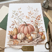 Herbst-Aquarell-Scrapbook-Papier