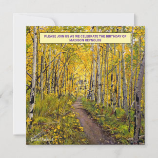 Herbst-Aspen-Geburtstagseinladung – Goldener Wald Einladung