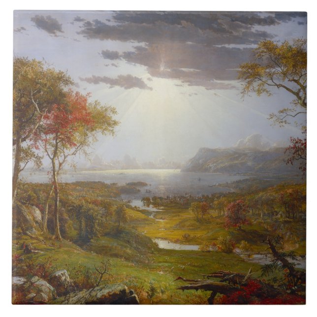 Herbst auf dem Hudson River (New Yorker Staat) Fliese (Vorderseite)