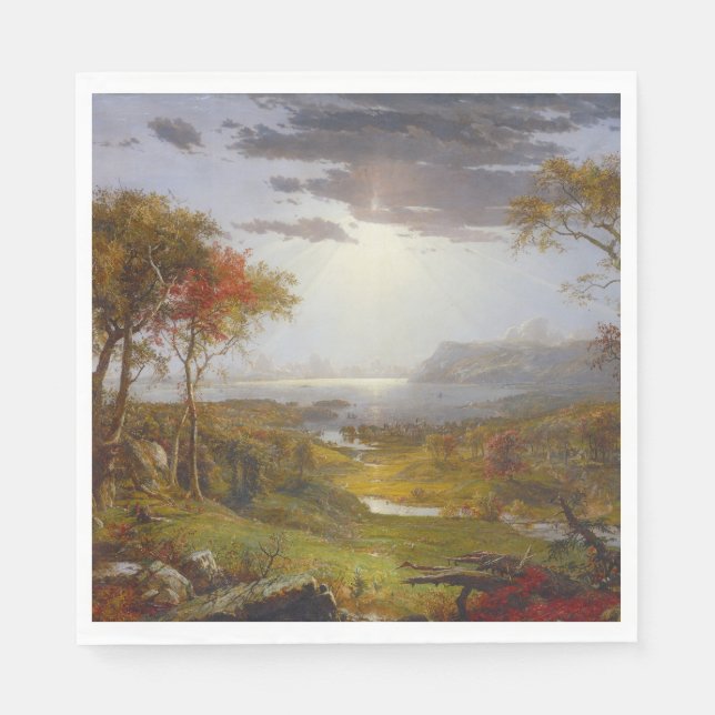 Herbst auf dem Hudson River (New Yorker Staat) Serviette (Vorderseite)